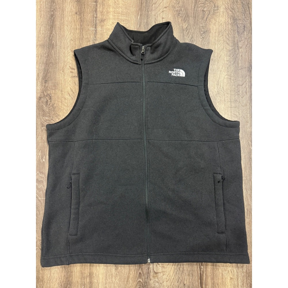The North Face Mens Circular Design Fleece Vest Black XXL NF0A87RM Full Zip